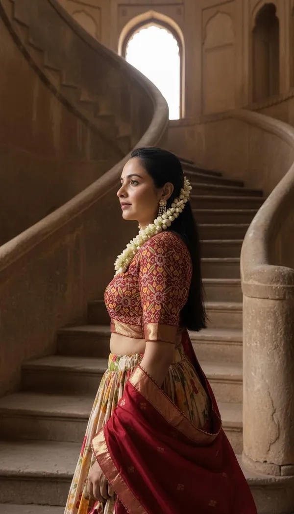 Red_Dola_Silk_Patola_Print_Lehenga_Choli_For_Women