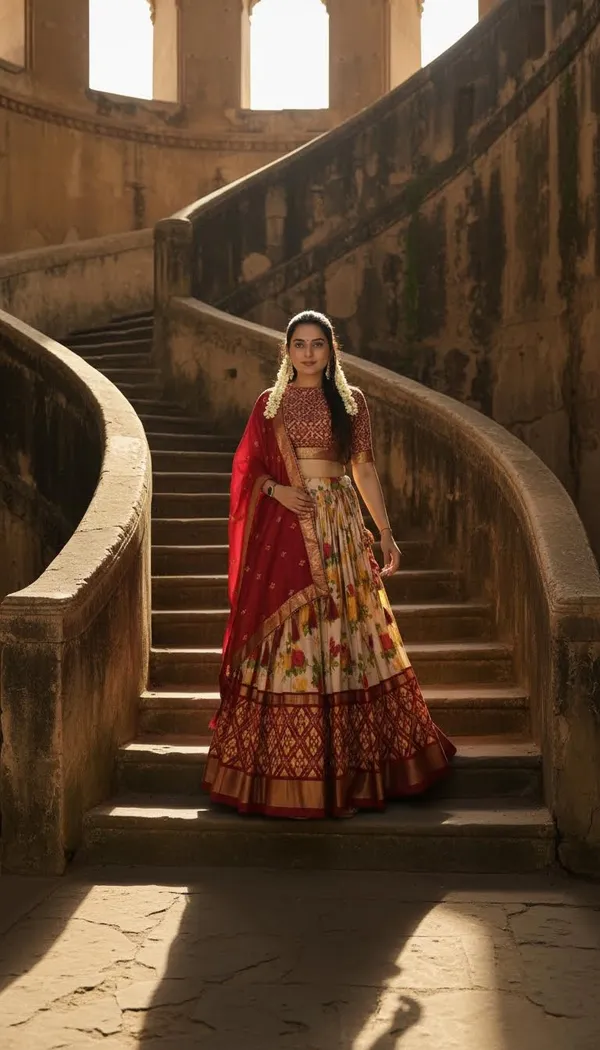 Red_Dola_Silk_Patola_Print_Lehenga_Choli_For_Women