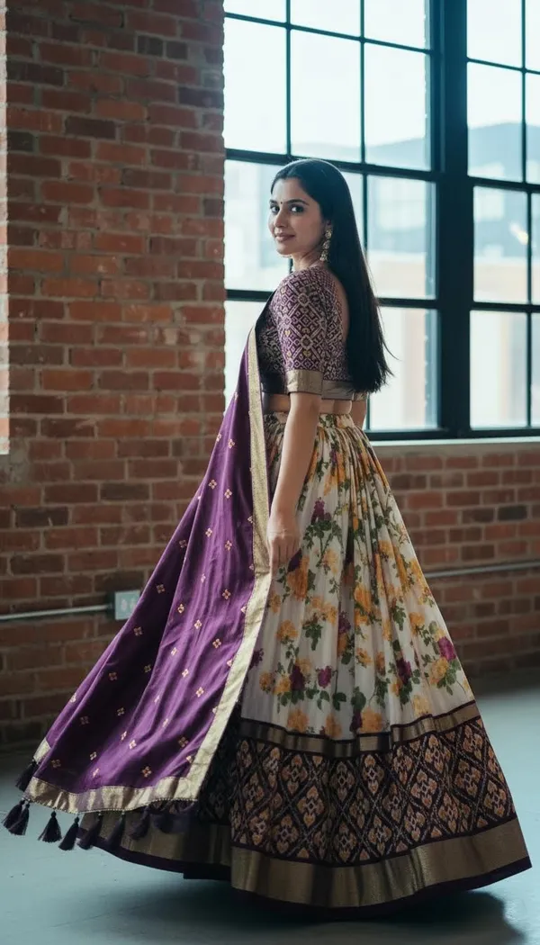 Wine_Dola_Silk_Patola_Foil_Print_Lehenga_Choli_For_Women