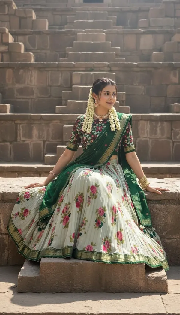 Green_Dola_Silk_Patola_Foil_Print_Festive_Lehenga_Choli_For_Women