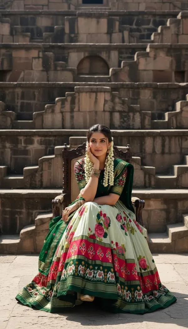 Green_Dola_Silk_Patola_Foil_Print_Festive_Lehenga_Choli_For_Women