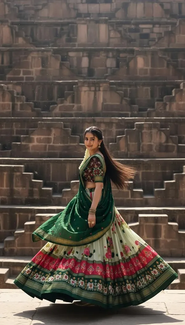 Green_Dola_Silk_Patola_Foil_Print_Festive_Lehenga_Choli_For_Women