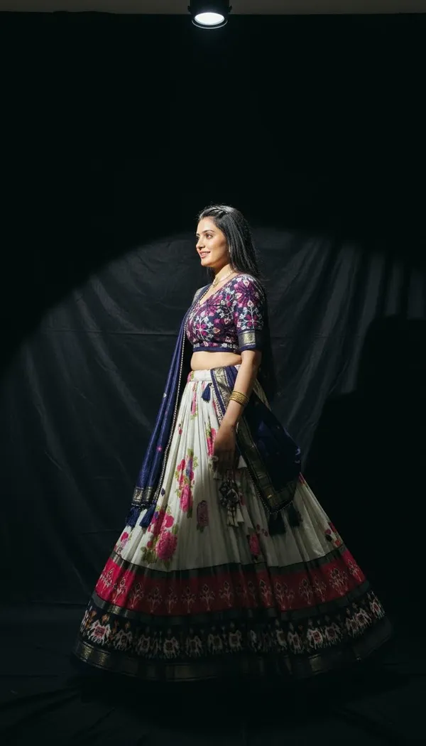 Navy_Blue_Dola_Silk_Patola_Foil_Print_Festive_Lehenga_Choli_For_Women