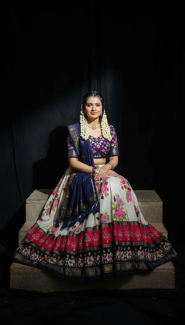 Navy_Blue_Dola_Silk_Patola_Foil_Print_Festive_Lehenga_Choli_For_Women