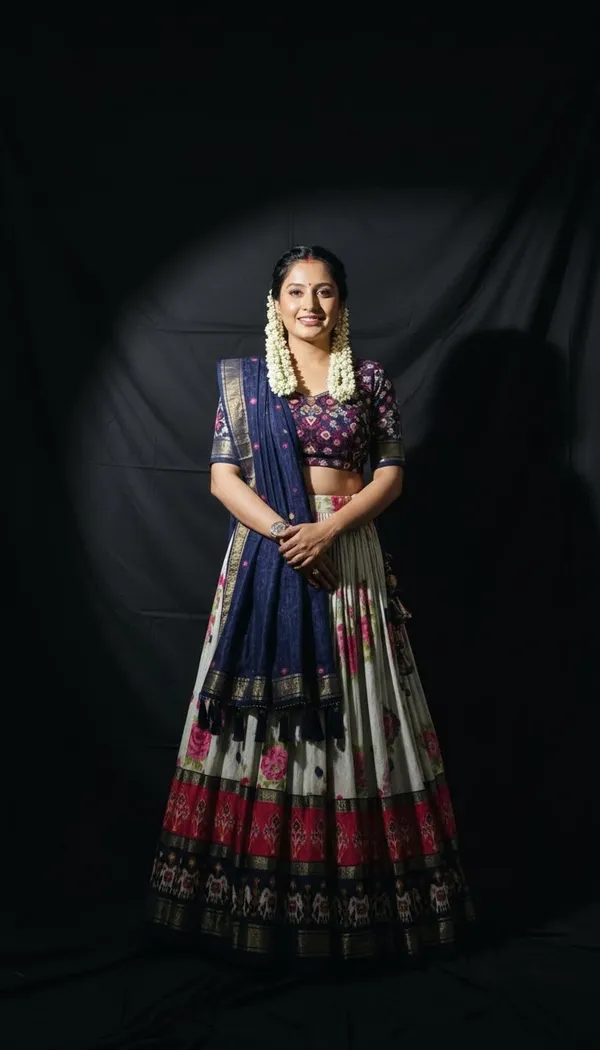 Navy_Blue_Dola_Silk_Patola_Foil_Print_Festive_Lehenga_Choli_For_Women