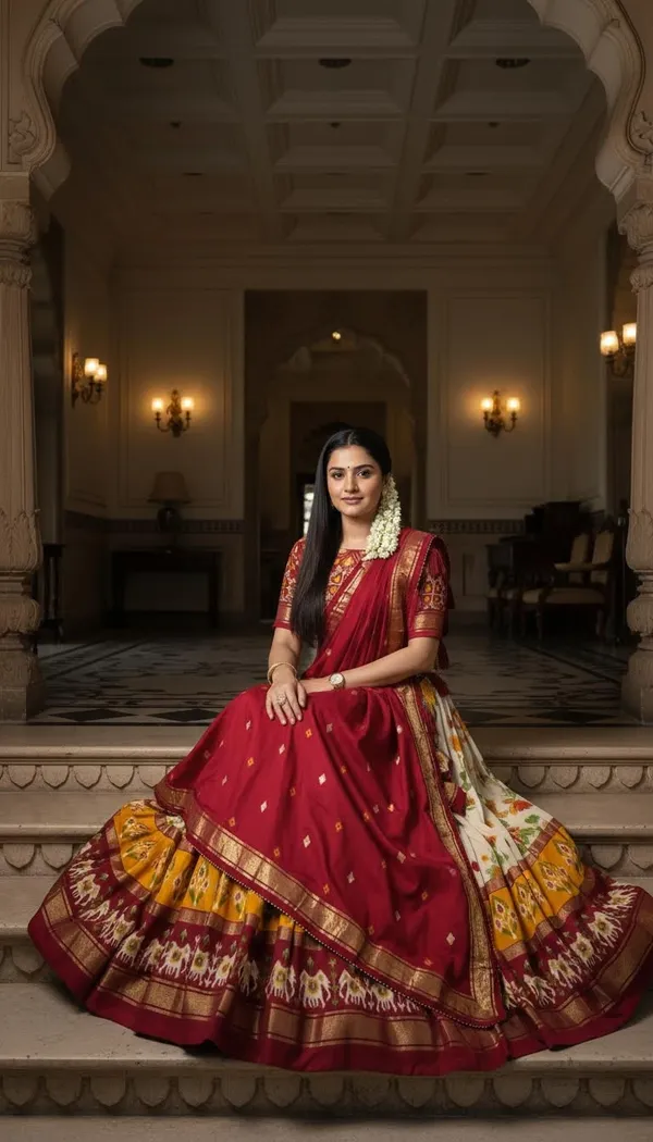 Red_Dola_Silk_Patola_Foil_Print_Festive_Lehenga_Choli_For_Women