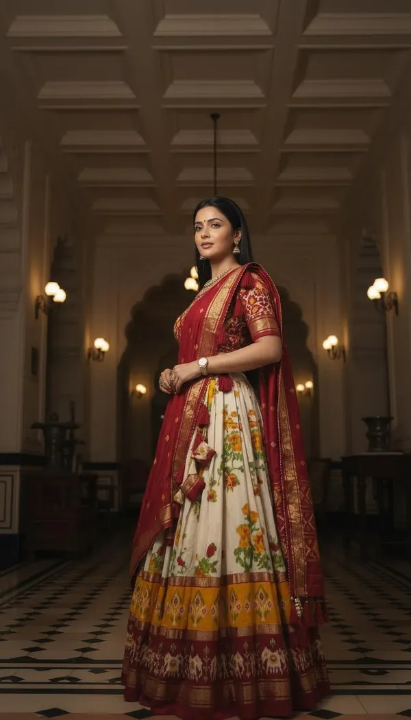 Red_Dola_Silk_Patola_Foil_Print_Festive_Lehenga_Choli_For_Women