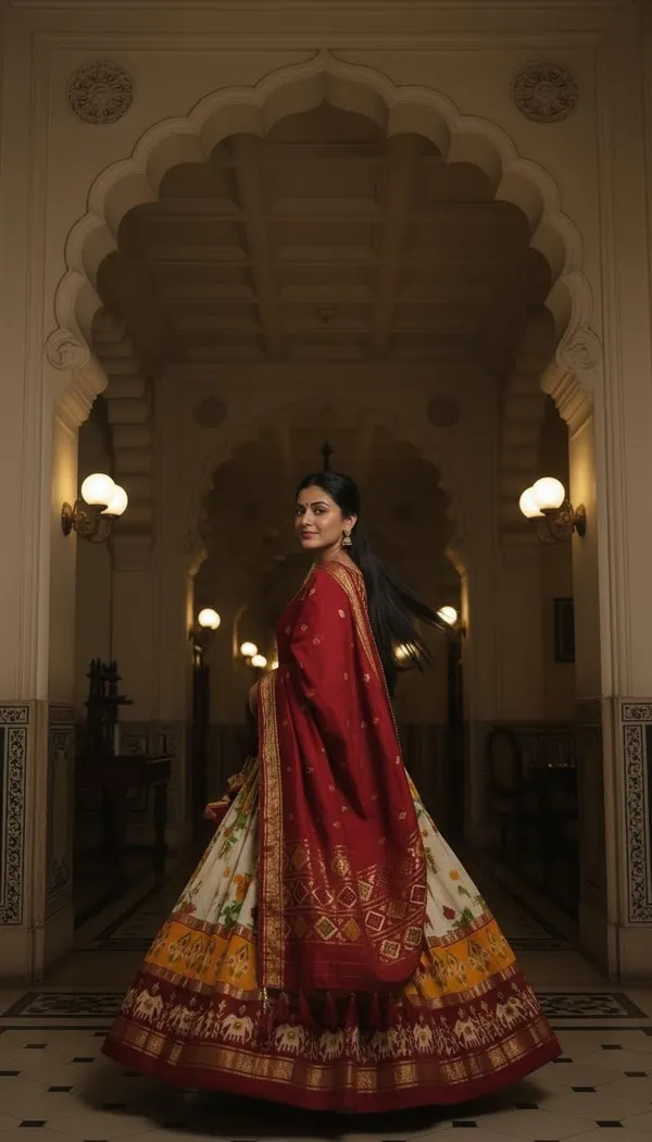 Red_Dola_Silk_Patola_Foil_Print_Festive_Lehenga_Choli_For_Women