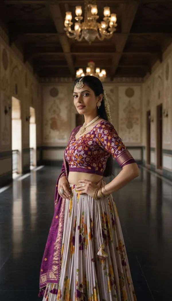 Wine_Dola_Silk_Patola_Foil_Print_Festive_Lehenga_Choli_For_Women
