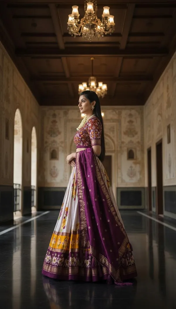 Wine_Dola_Silk_Patola_Foil_Print_Festive_Lehenga_Choli_For_Women