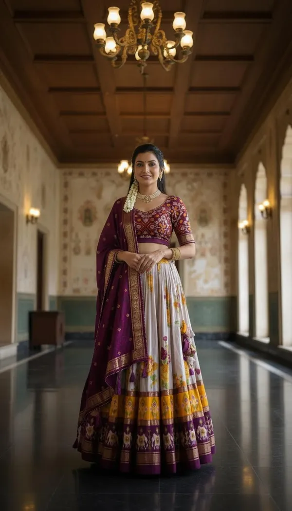 Wine_Dola_Silk_Patola_Foil_Print_Festive_Lehenga_Choli_For_Women