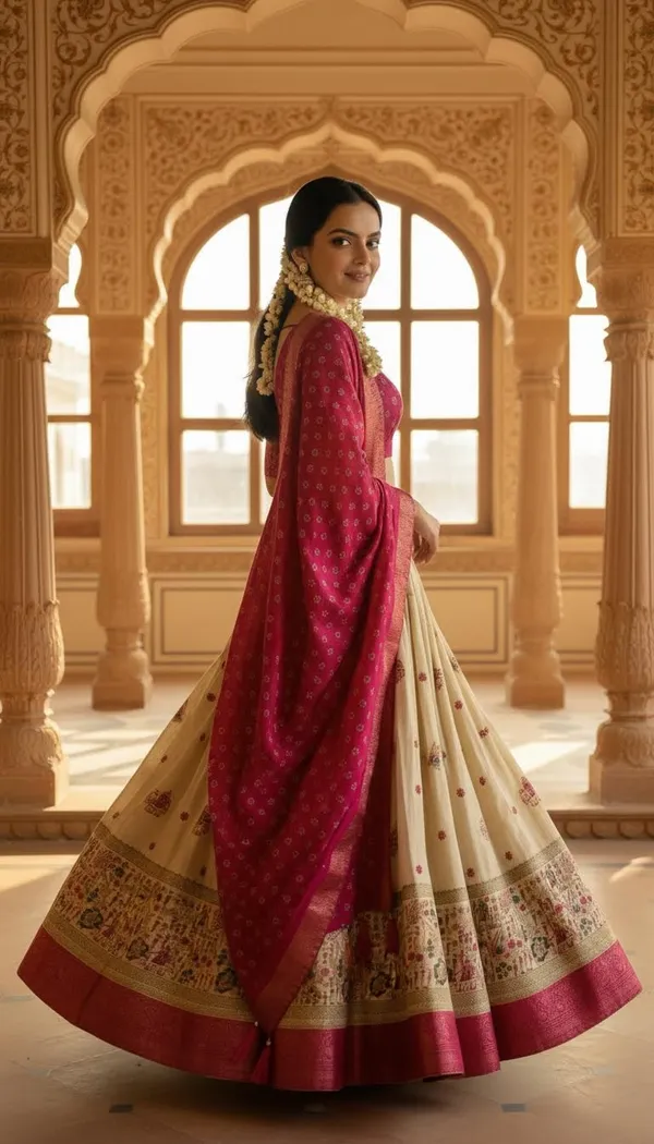 Pink_Lichi_Fabric_Jacquard_Jari_Print_Lehenga_Choli_For_Women