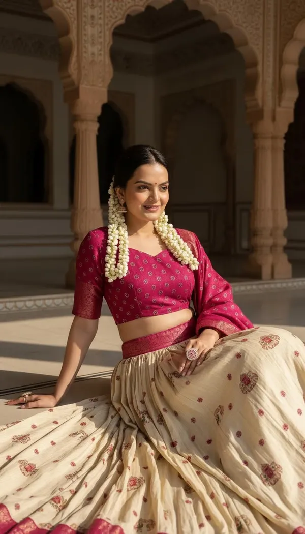 Pink_Lichi_Fabric_Jacquard_Jari_Print_Lehenga_Choli_For_Women