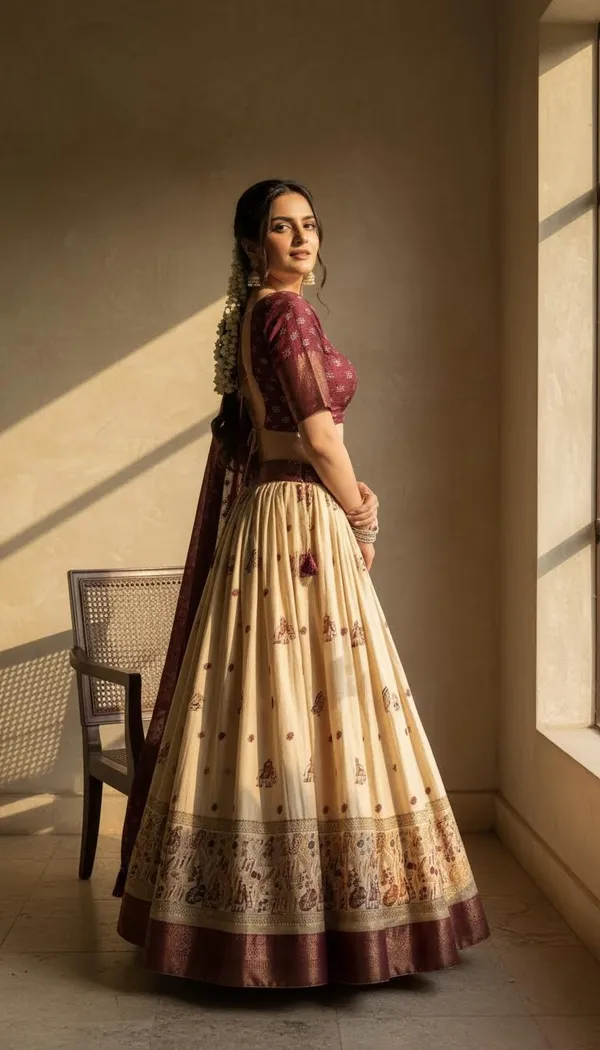 Wine_Dola_Silk_Jacquard_Lehenga_Choli_For_Women