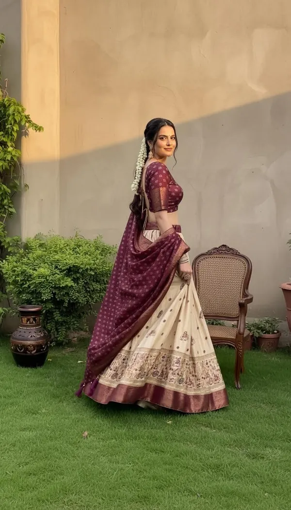 Wine_Dola_Silk_Jacquard_Lehenga_Choli_For_Women