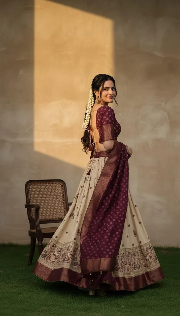 Wine_Dola_Silk_Jacquard_Lehenga_Choli_For_Women