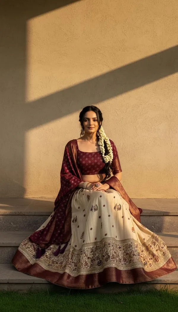 Wine_Dola_Silk_Jacquard_Lehenga_Choli_For_Women