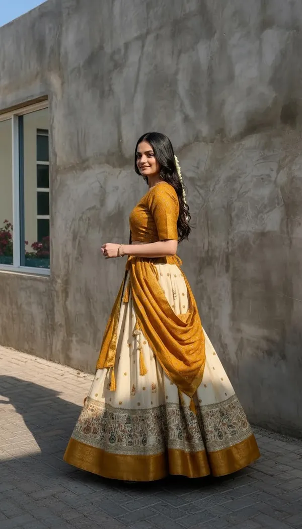 Yellow_Dola_Silk_Jacquard_Lehenga_Choli_For_Women