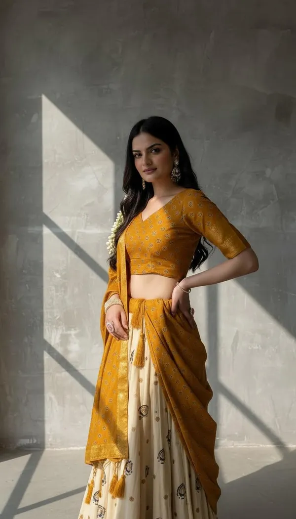 Yellow_Dola_Silk_Jacquard_Lehenga_Choli_For_Women
