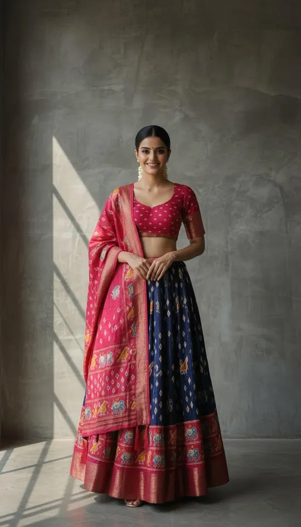 Blue_Dola_Silk_Jacquard_Jari_Lehenga_Choli_For_Women