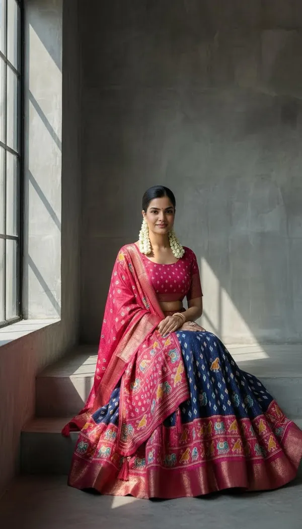 Blue_Dola_Silk_Jacquard_Jari_Lehenga_Choli_For_Women