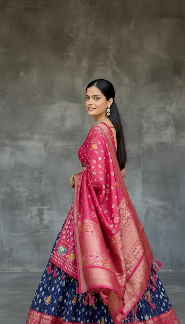 Blue_Dola_Silk_Jacquard_Jari_Lehenga_Choli_For_Women