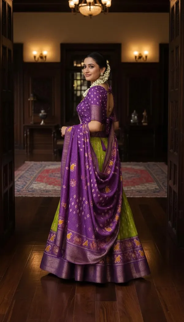 Parrot_Green_Dola_Silk_Jacquard_Jari_Lehenga_Choli_For_Women