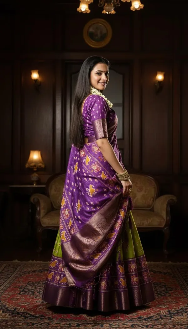 Parrot_Green_Dola_Silk_Jacquard_Jari_Lehenga_Choli_For_Women