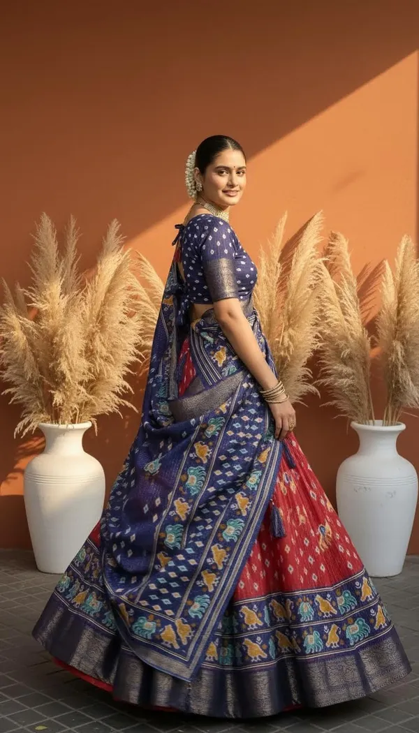 Red_Dola_Silk_Jacquard_Jari_Lehenga_Choli_For_Women