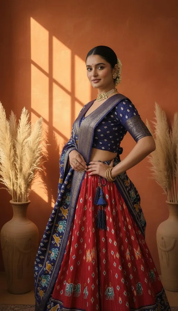 Red_Dola_Silk_Jacquard_Jari_Lehenga_Choli_For_Women