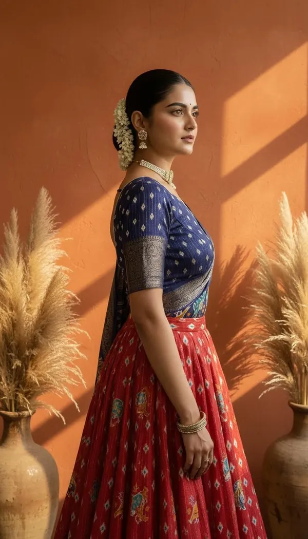 Red_Dola_Silk_Jacquard_Jari_Lehenga_Choli_For_Women