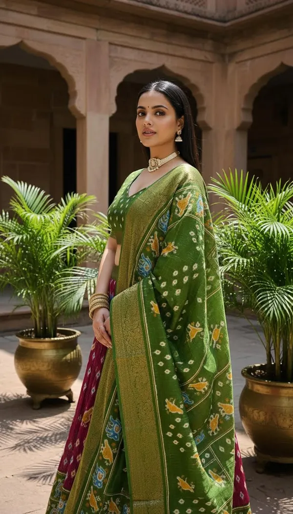 Wine_Dola_Silk_Jacquard_Jari_Lehenga_Choli_For_Women