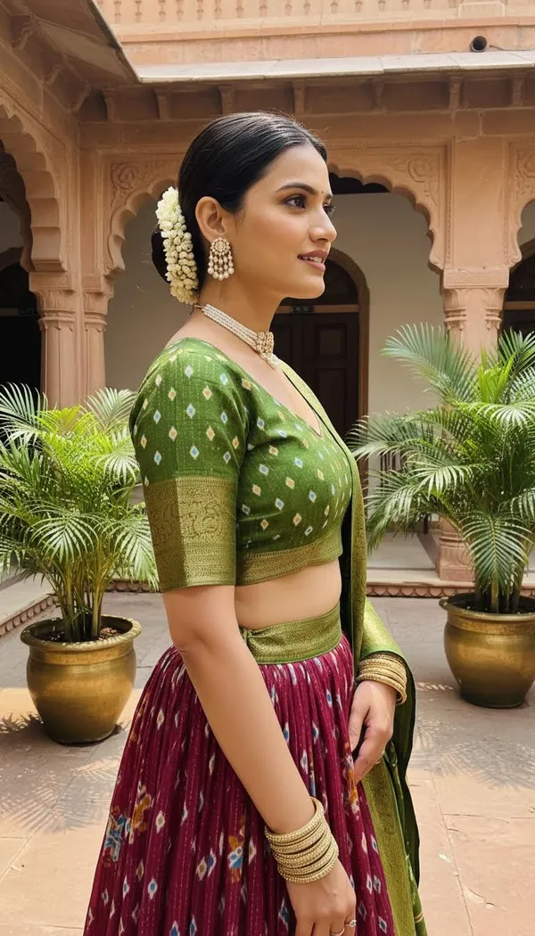 Wine_Dola_Silk_Jacquard_Jari_Lehenga_Choli_For_Women