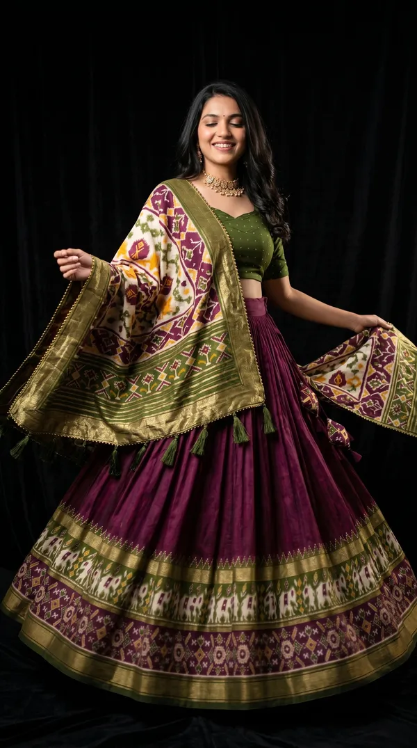 Purple_Dola_Silk_Patola_Print_Foil_Work_Lehenga_Choli_For_Women