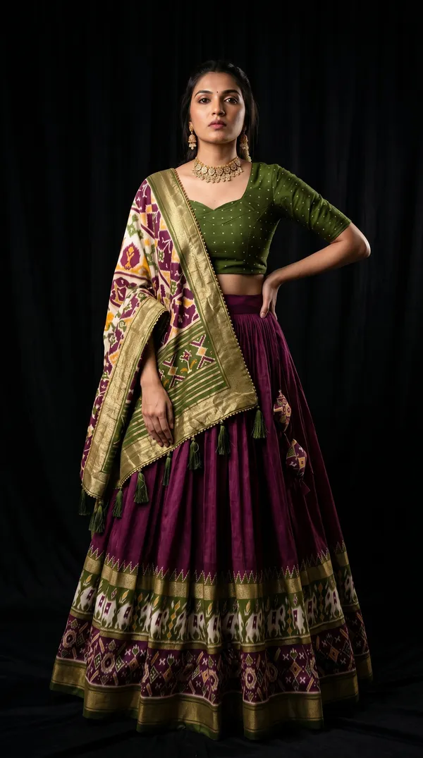 Purple_Dola_Silk_Patola_Print_Foil_Work_Lehenga_Choli_For_Women