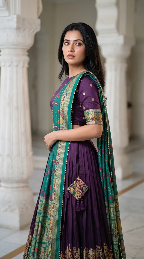 Purple_Dola_Silk_Patola_Print_Foil_Work_Lehenga_Choli_For_Women