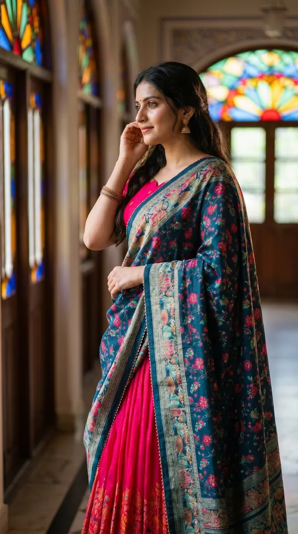 Red_Dola_Silk_Patola_Print_Foil_Work_Lehenga_Choli_For_Women