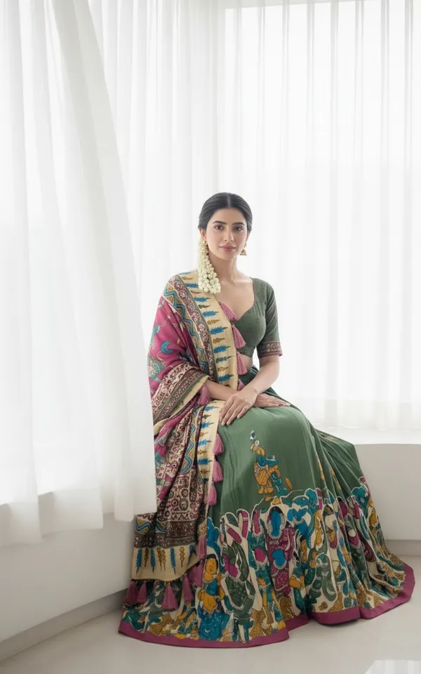 Green_Dola_Silk_Patola_Print_Foil_Work_Lehenga_Choli_For_Women