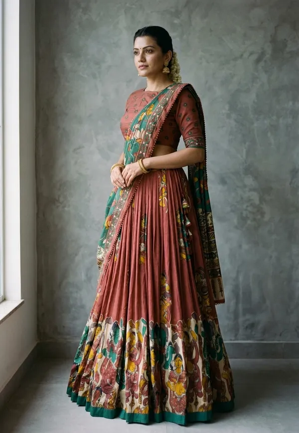 Red_Dola_Silk_Patola_Print_Foil_Work_Lehenga_Choli_For_Women