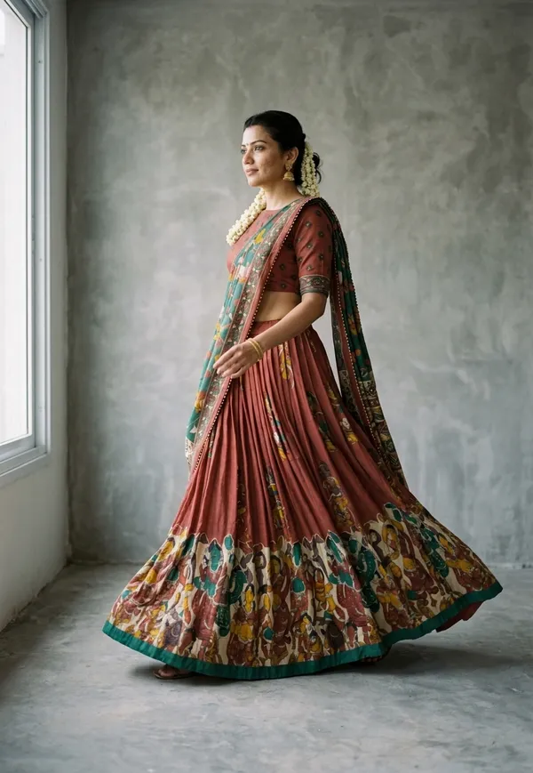 Red_Dola_Silk_Patola_Print_Foil_Work_Lehenga_Choli_For_Women