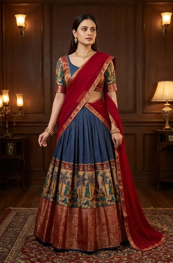 Blue_Dola_Silk_Patola_Print_Foil_Work_Lehenga_Choli_For_Women