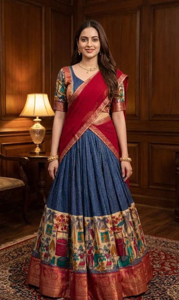 Blue_Dola_Silk_Patola_Print_Foil_Work_Lehenga_Choli_For_Women