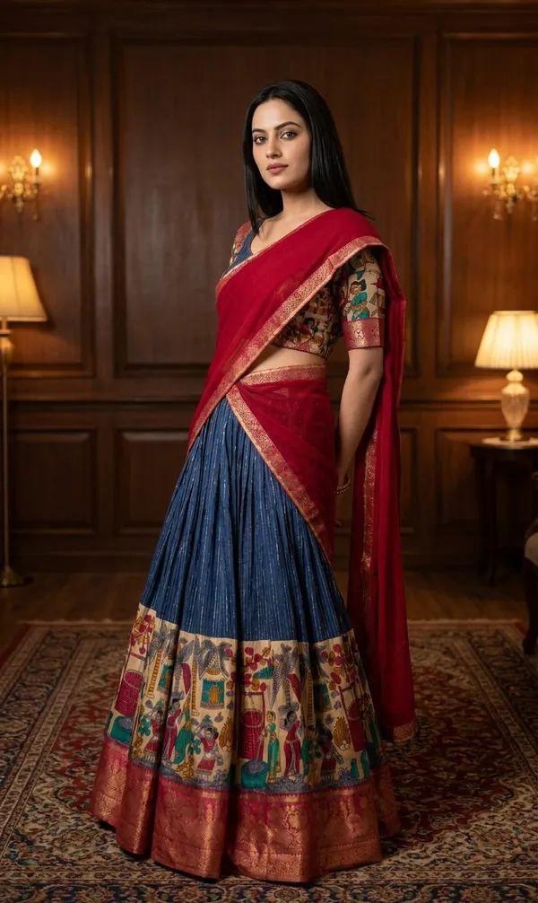 Blue_Dola_Silk_Patola_Print_Foil_Work_Lehenga_Choli_For_Women