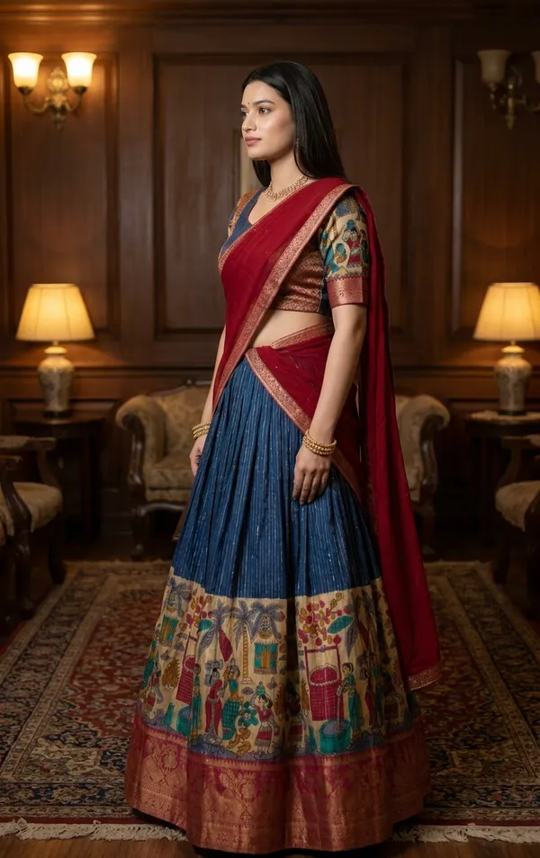 Blue_Dola_Silk_Patola_Print_Foil_Work_Lehenga_Choli_For_Women