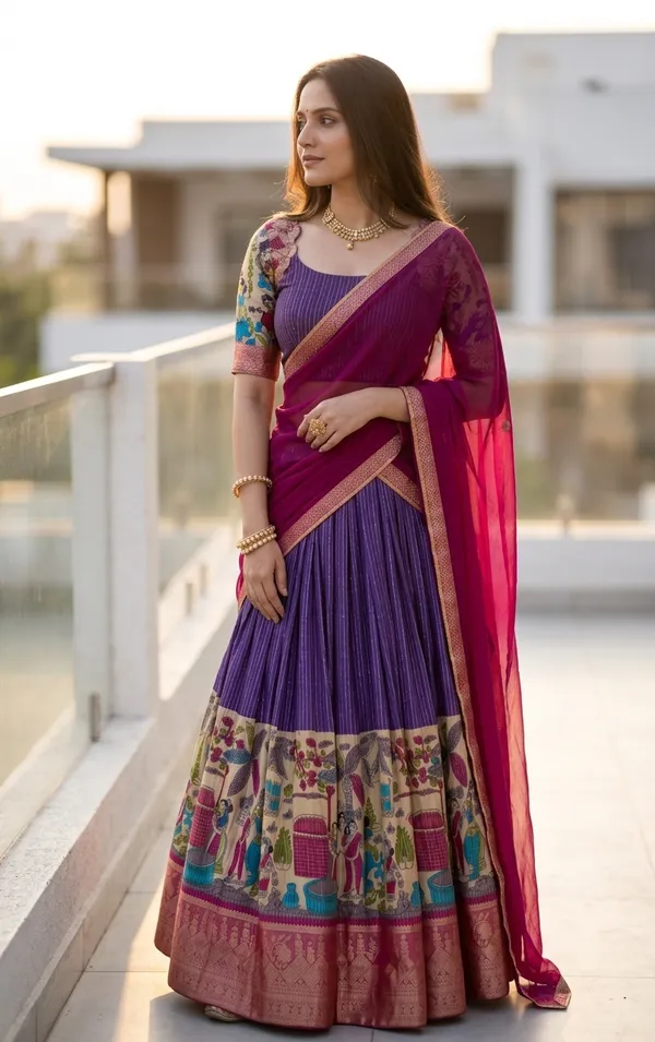 Purple_Dola_Silk_Patola_Print_Foil_Work_Lehenga_Choli_For_Women