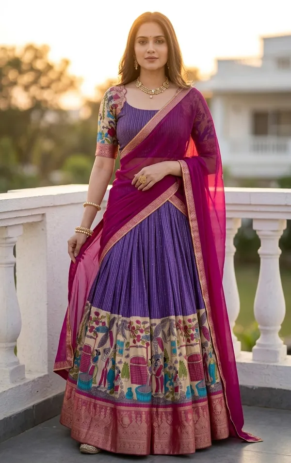 Purple_Dola_Silk_Patola_Print_Foil_Work_Lehenga_Choli_For_Women