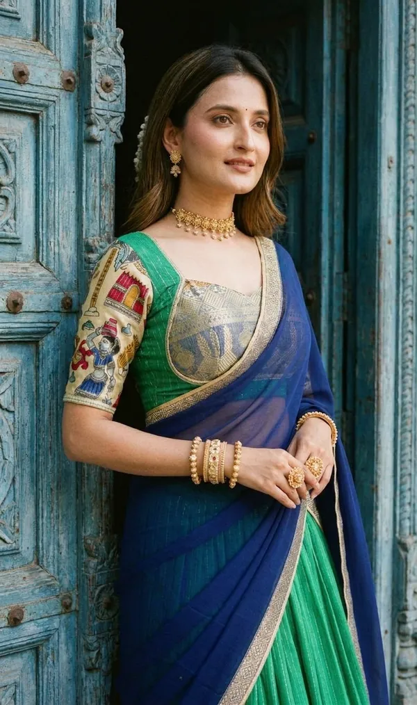 Rama_Green_Dola_Silk_Patola_Print_Foil_Work_Lehenga_Choli_For_Women