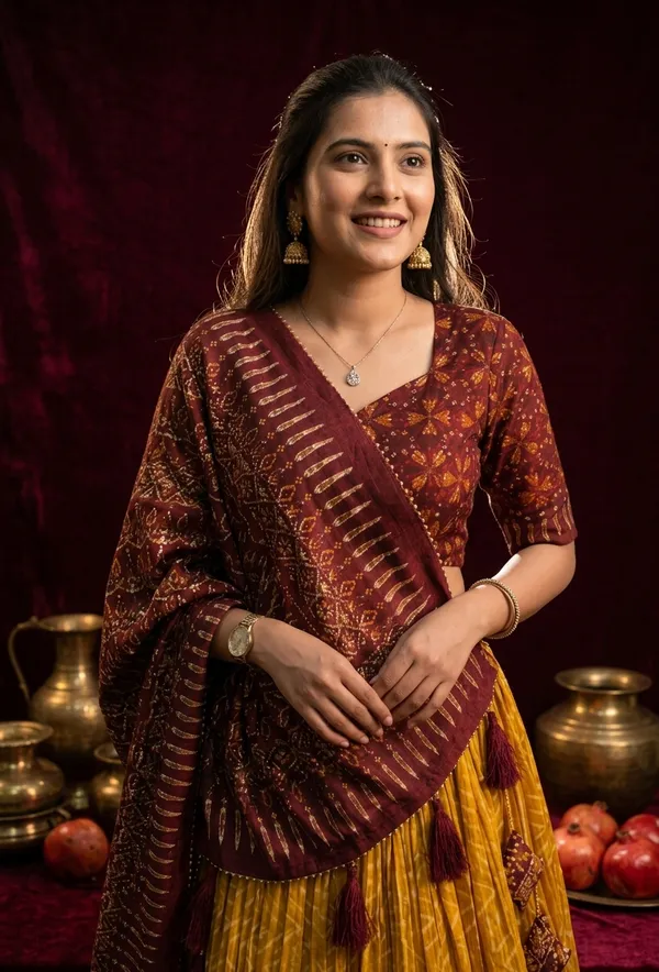 Yellow_Dola_Silk_Patola_Foil_Print_Flared_Lehenga_Choli_For_Women
