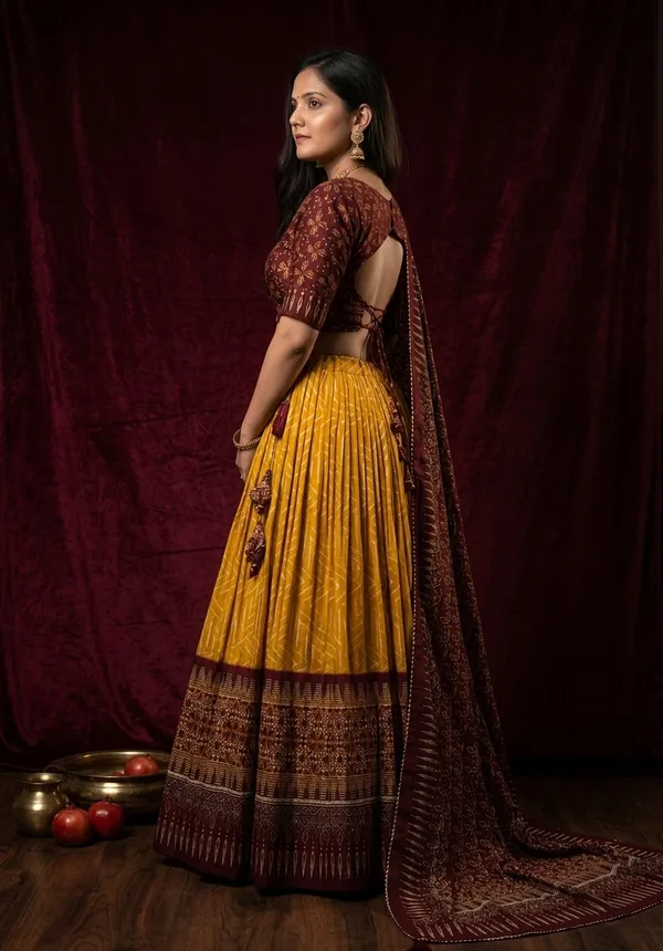 Yellow_Dola_Silk_Patola_Foil_Print_Flared_Lehenga_Choli_For_Women