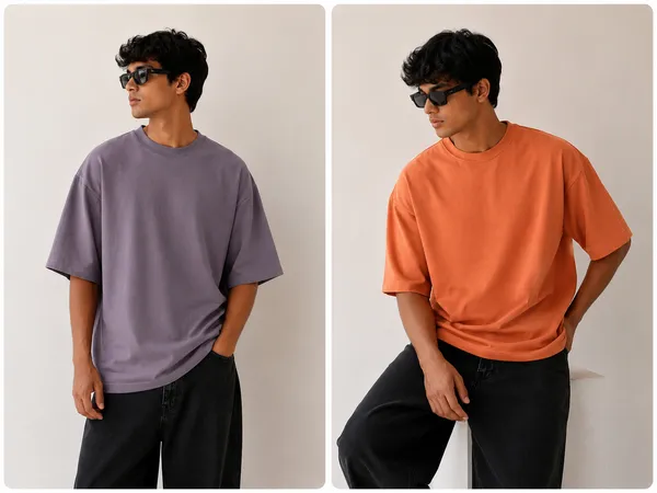 Ink_Grey_And_Rust_Cotton_T_Shirt_For_Men